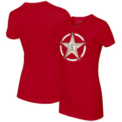 Los Angeles Angels Tiny Turnip Women's Military Star T-Shirt - Red