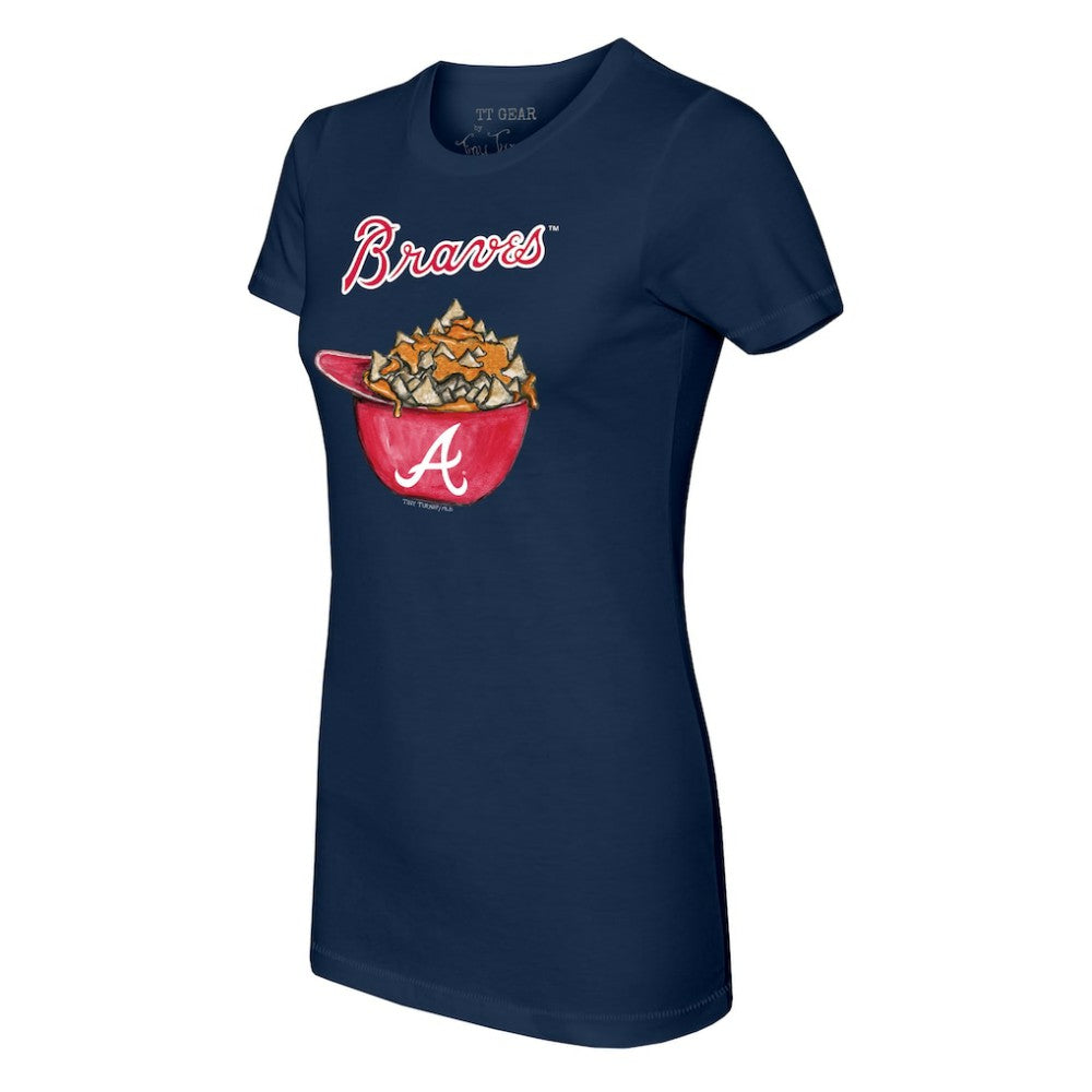 Atlanta Braves Tiny Turnip Women's Nacho Helmet T-Shirt - Navy