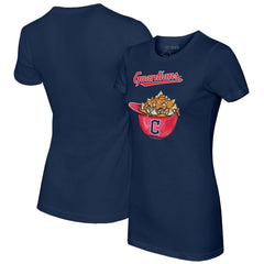 Cleveland Guardians Tiny Turnip Women's Nacho Helmet T-Shirt - Navy