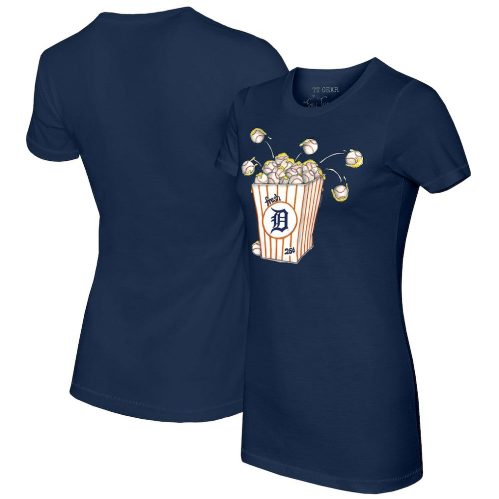 Detroit Tigers Tiny Turnip Women's Popcorn T-Shirt - Navy