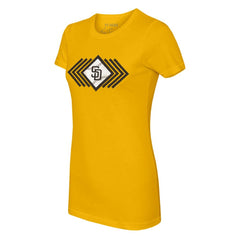 San Diego Padres Tiny Turnip Women's Prism Arrows T-Shirt - Gold
