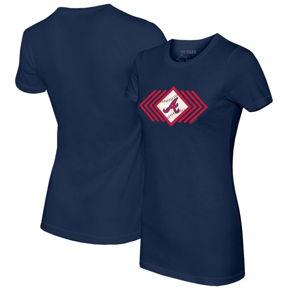 Atlanta Braves Tiny Turnip Women's Prism Arrows T-Shirt - Navy
