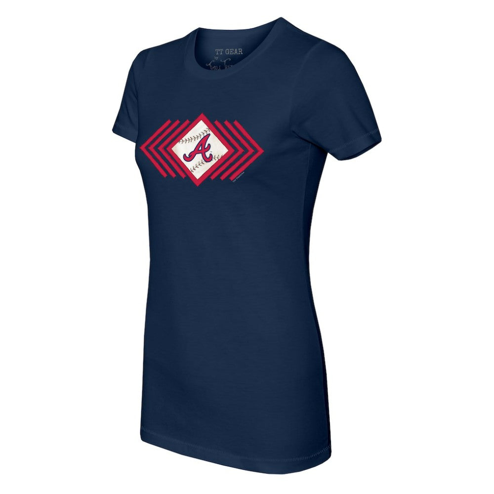 Atlanta Braves Tiny Turnip Women's Prism Arrows T-Shirt - Navy