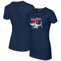 Cleveland Guardians Tiny Turnip Women's Shark T-Shirt - Navy