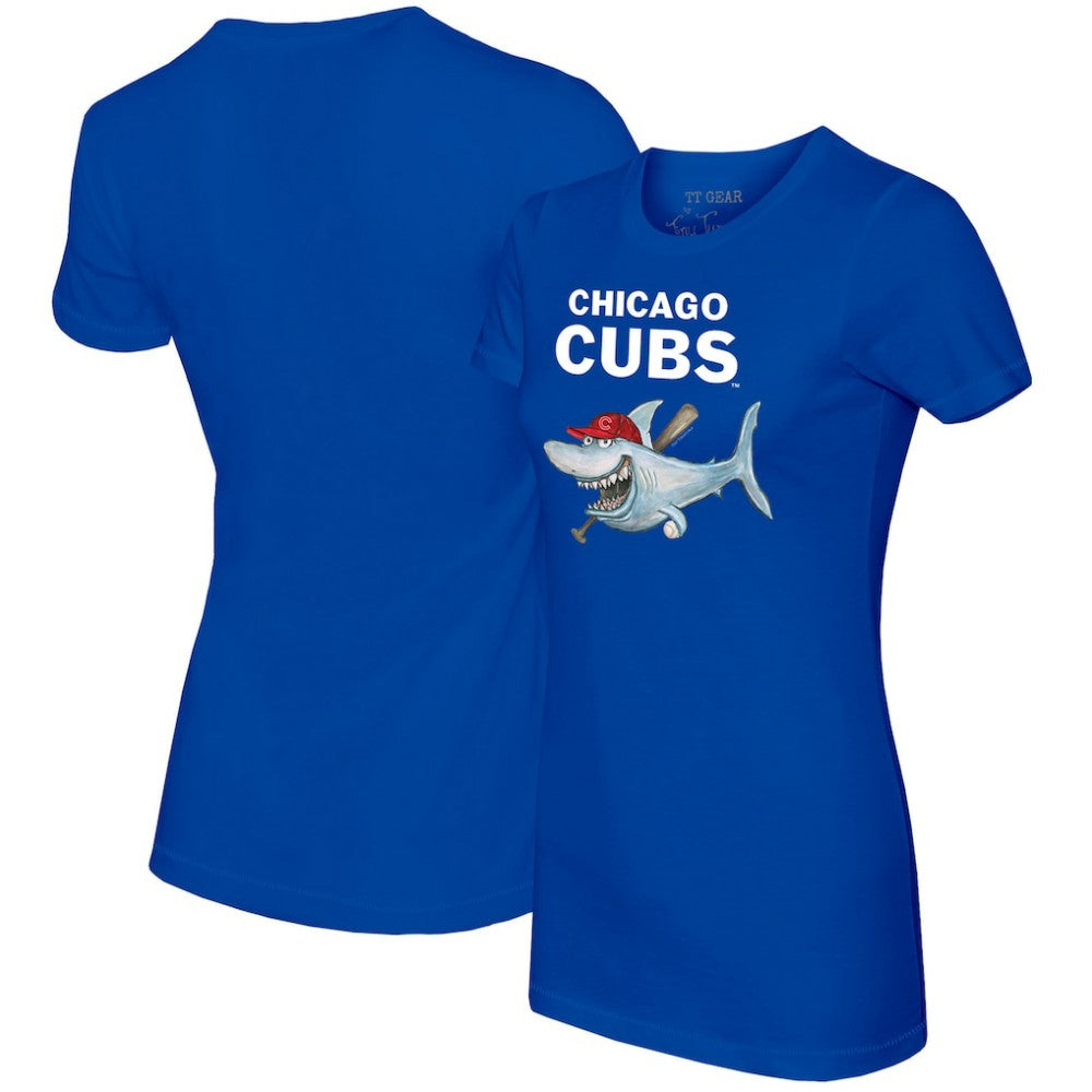Chicago Cubs Tiny Turnip Women's Shark T-Shirt - Royal