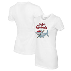 St. Louis Cardinals Tiny Turnip Women's Shark Logo T-Shirt - White