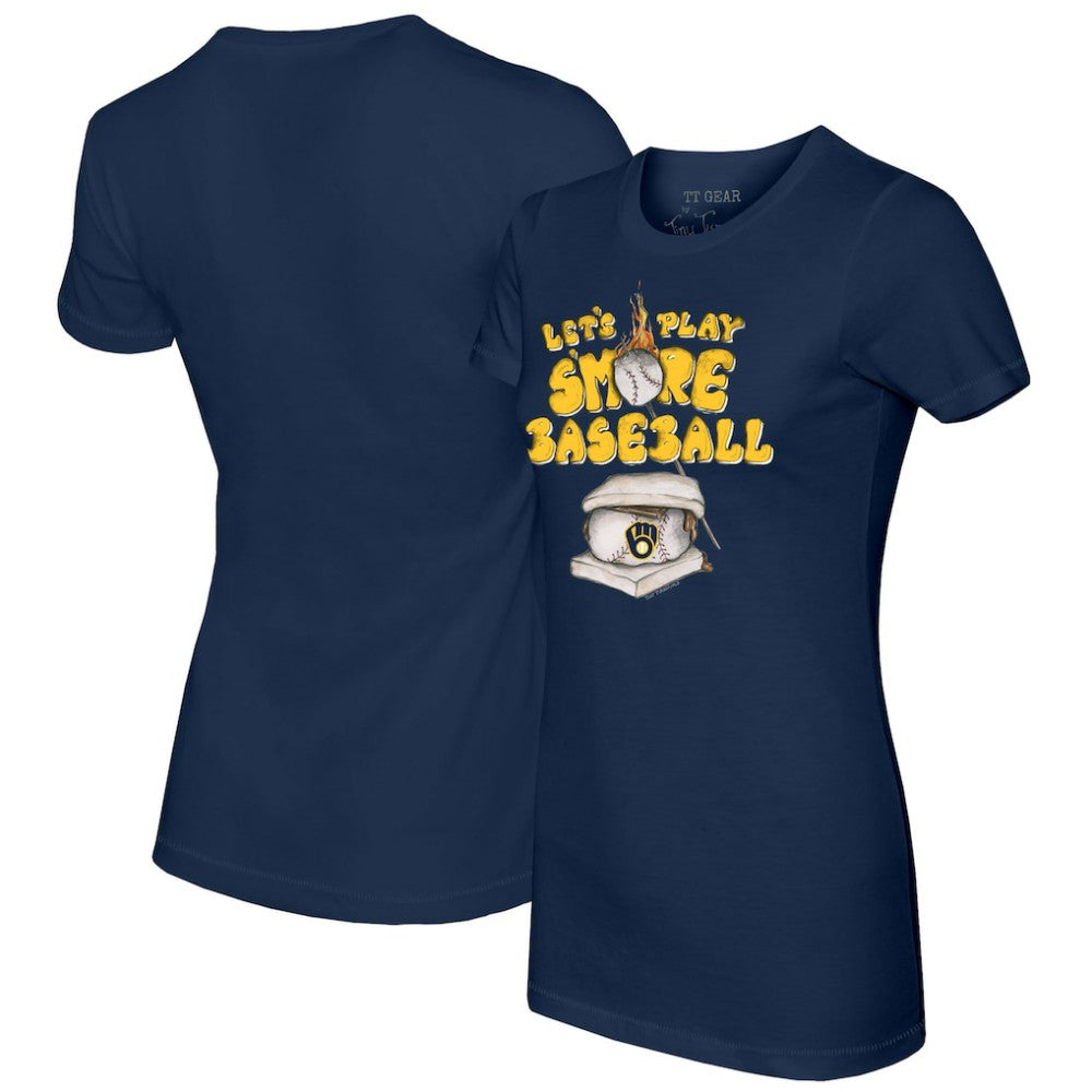 Milwaukee Brewers Tiny Turnip Women's Smores T-Shirt - Navy