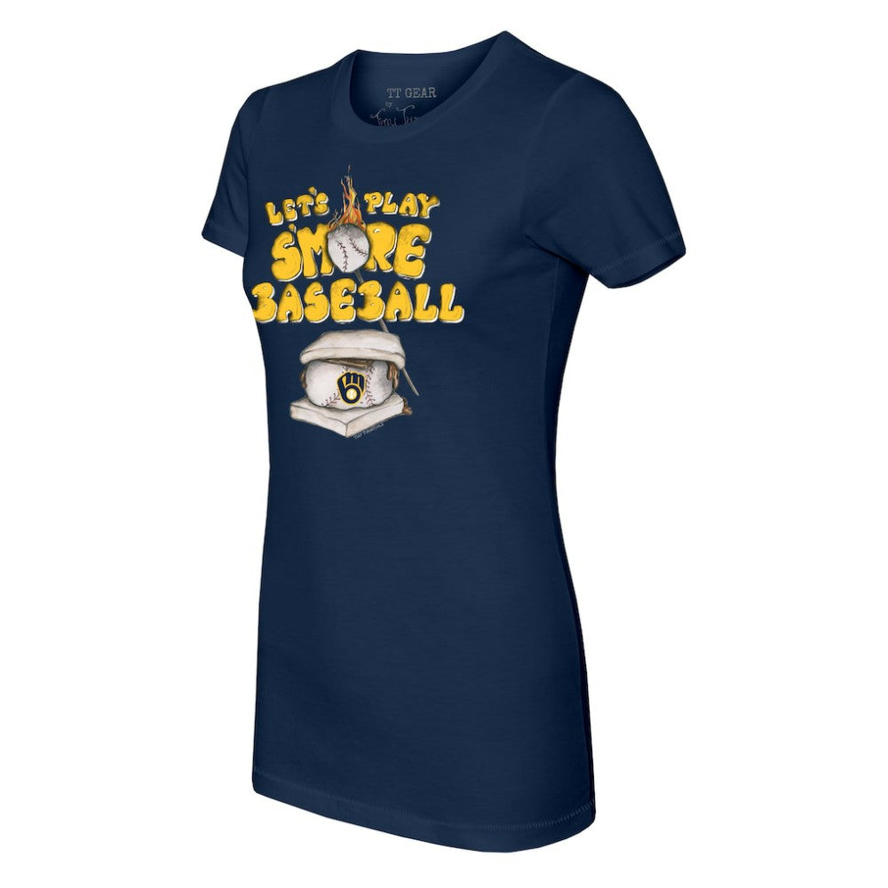 Milwaukee Brewers Tiny Turnip Women's Smores T-Shirt - Navy