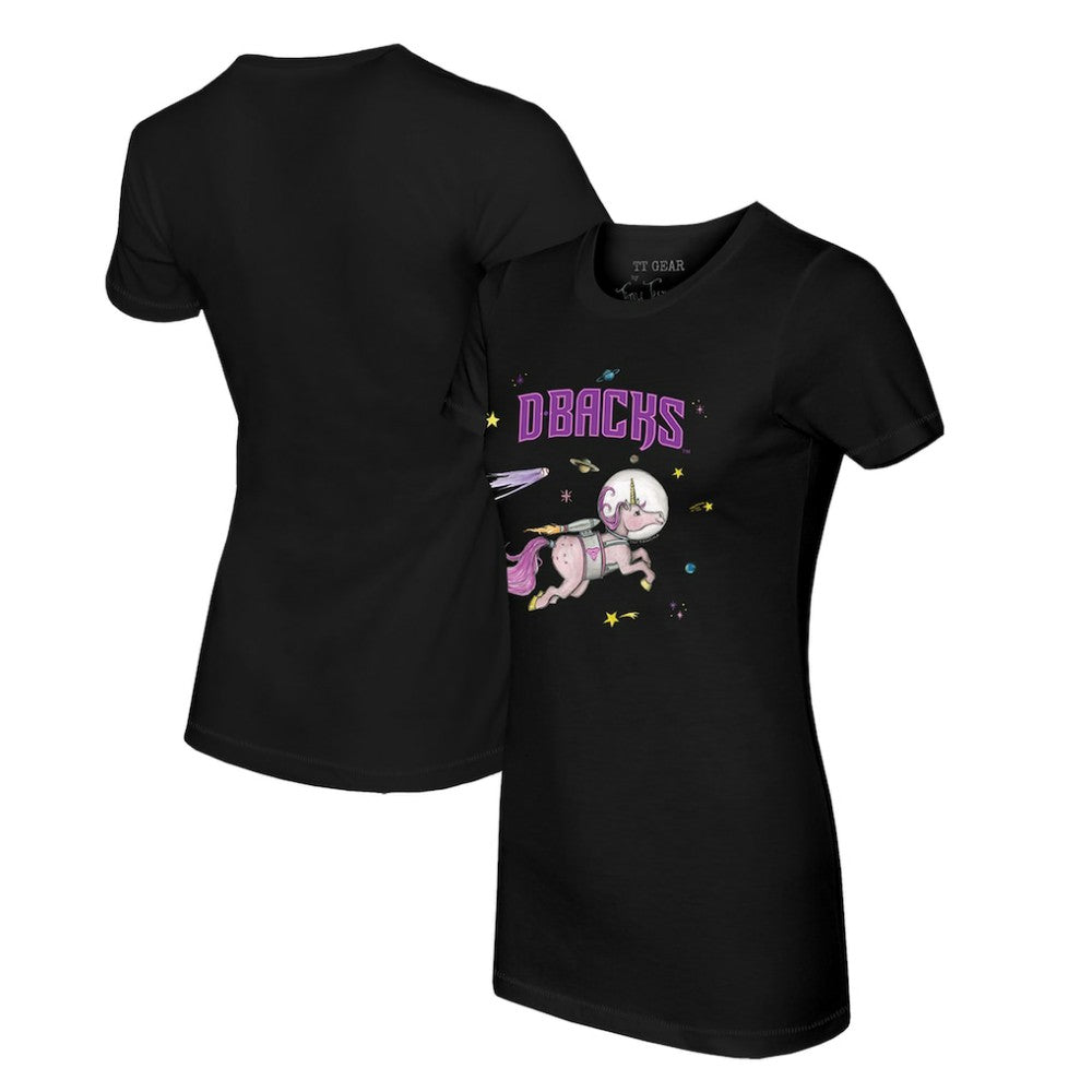 Arizona Diamondbacks Tiny Turnip Women's Space Unicorn T-Shirt - Black