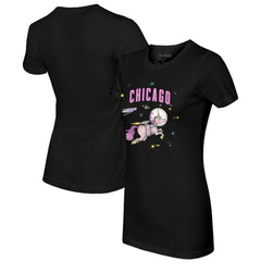 Chicago Cubs Tiny Turnip Women's Space Unicorn T-Shirt - Black