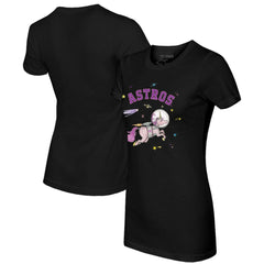 Houston Astros Tiny Turnip Women's Space Unicorn T-Shirt - Black