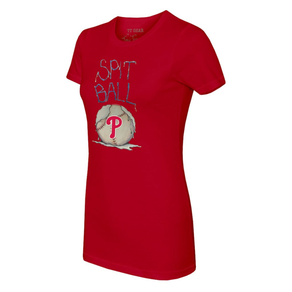 Philadelphia Phillies Tiny Turnip Women's Spit Ball T-Shirt - Red