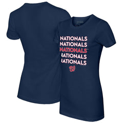 Washington Nationals Tiny Turnip Women's Stacked T-Shirt - Navy