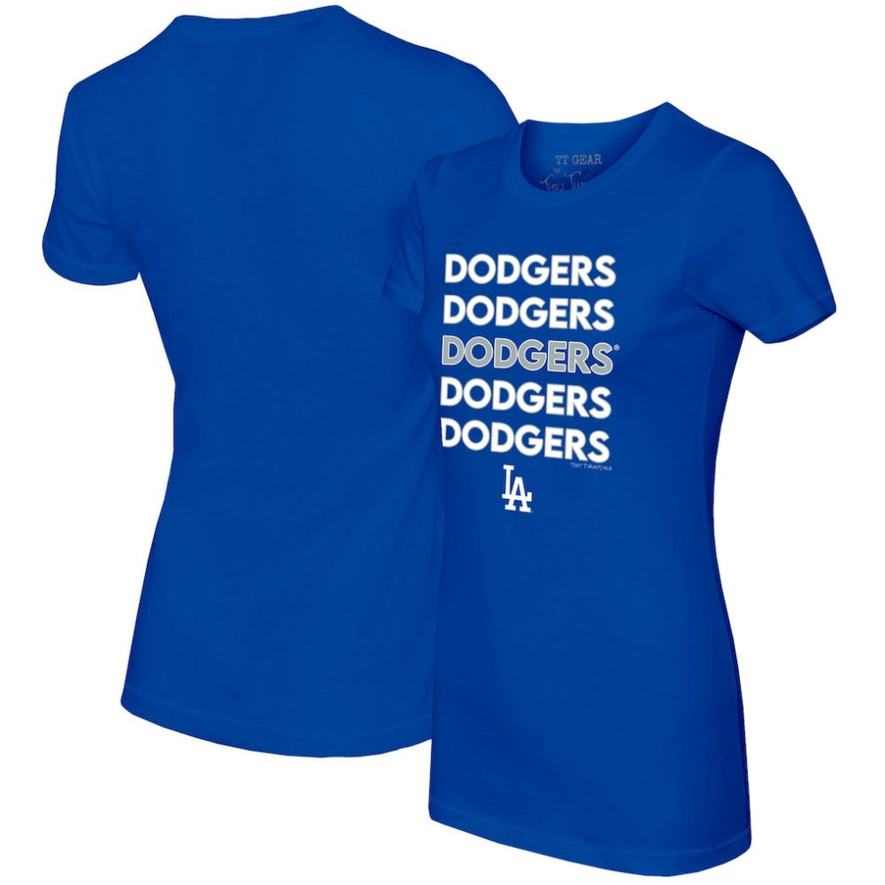 Los Angeles Dodgers Tiny Turnip Women's Stacked T-Shirt - Royal