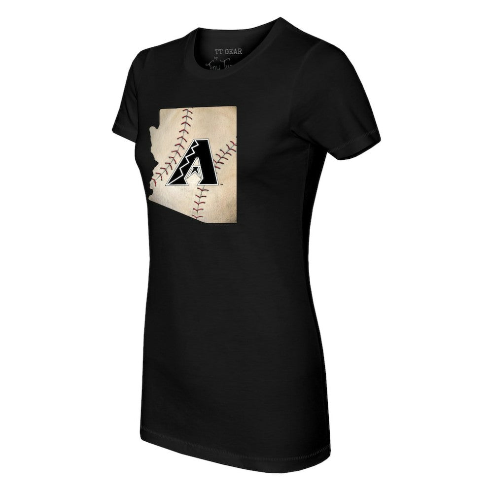 Arizona Diamondbacks Tiny Turnip Women's State Outline T-Shirt - Black