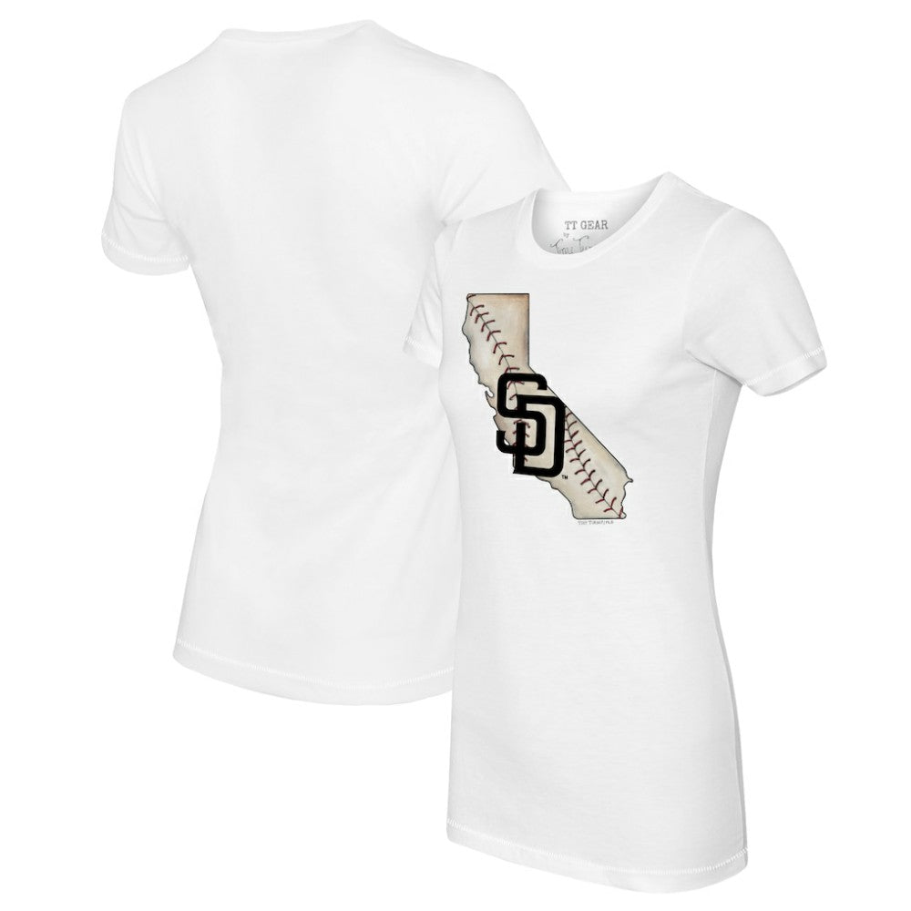 San Diego Padres Tiny Turnip Women's State Outline T-Shirt - White