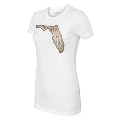 Tampa Bay Rays Tiny Turnip Women's State Outline T-Shirt - White