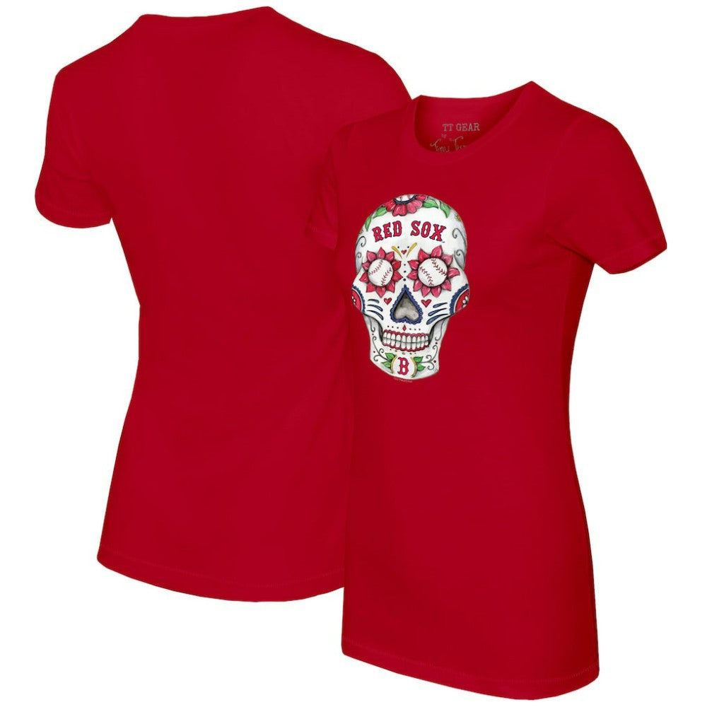 Boston Red Sox Tiny Turnip Women's Sugar Skull T-Shirt - Red