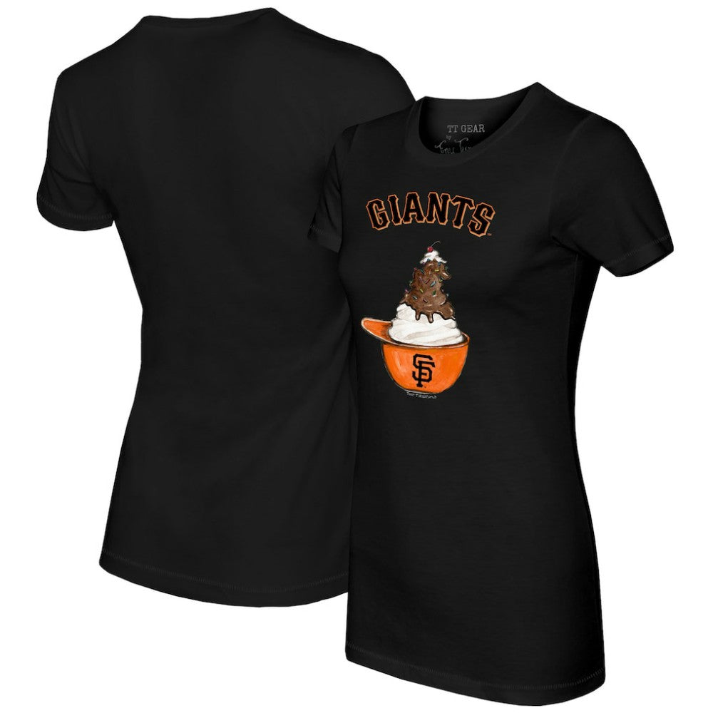 San Francisco Giants Tiny Turnip Women's Sundae Helmet T-Shirt - Black