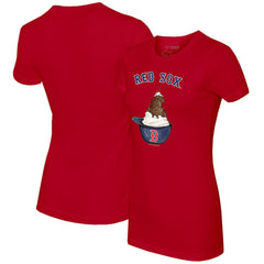Boston Red Sox Tiny Turnip Women's Sundae Helmet T-Shirt - Red