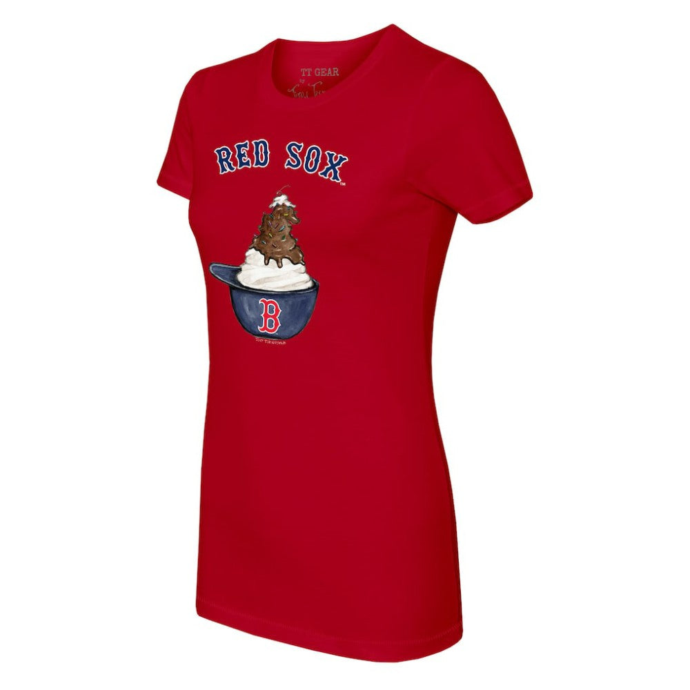 Boston Red Sox Tiny Turnip Women's Sundae Helmet T-Shirt - Red
