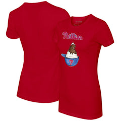 Philadelphia Phillies Tiny Turnip Women's Sundae Helmet T-Shirt - Red