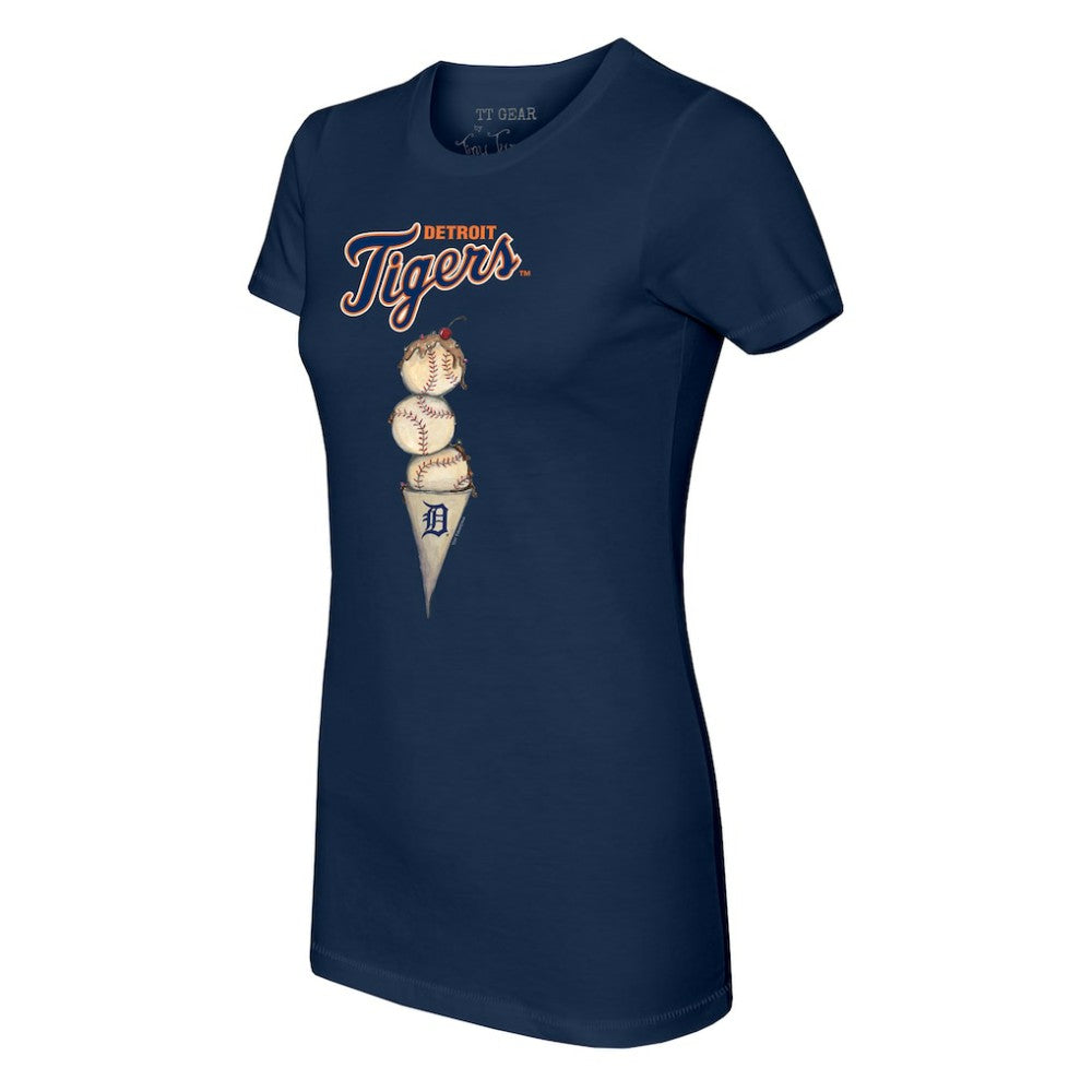 Detroit Tigers Tiny Turnip Women's Triple Scoop T-Shirt - Navy