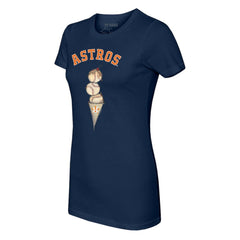 Houston Astros Tiny Turnip Women's Triple Scoop T-Shirt - Navy