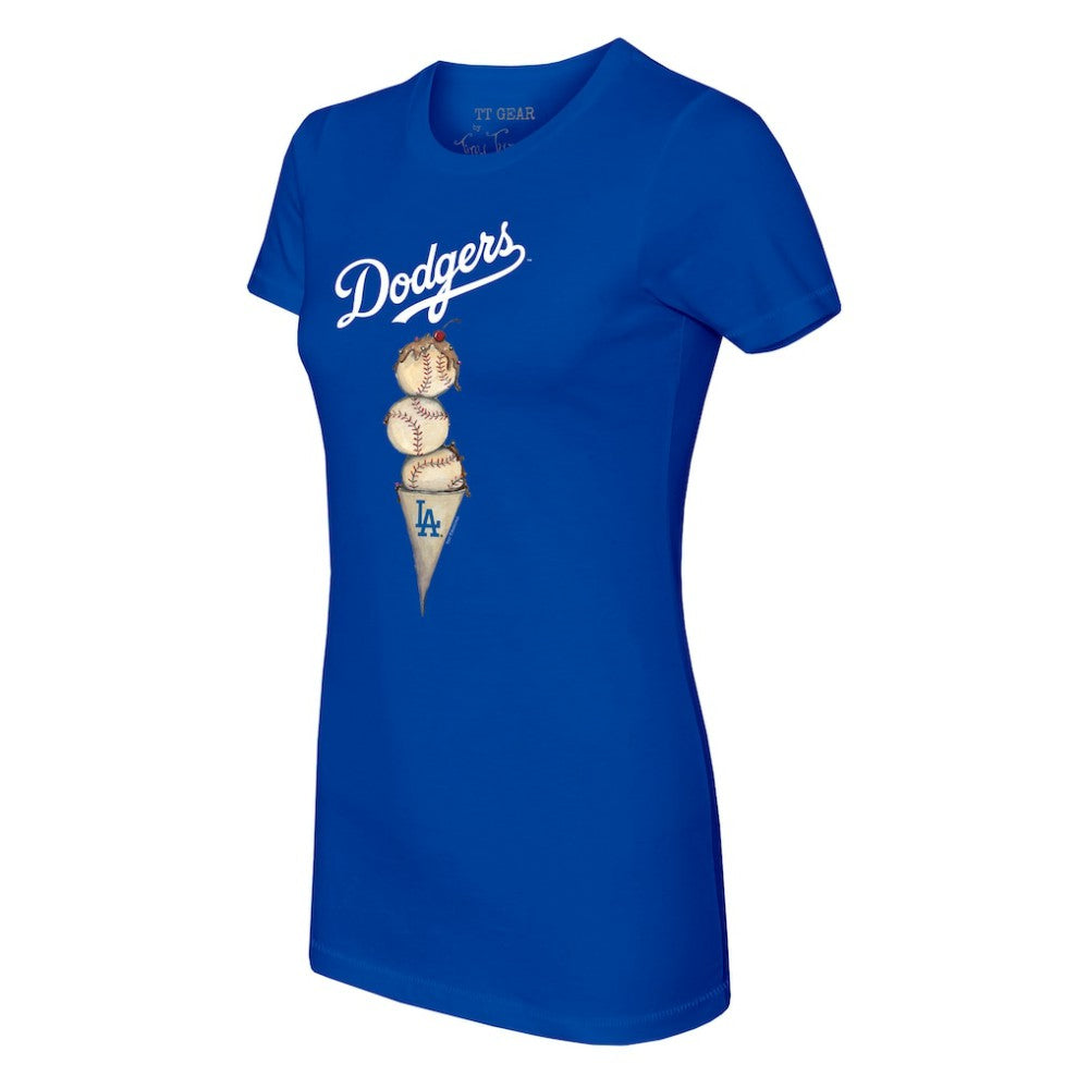 Los Angeles Dodgers Tiny Turnip Women's Triple Scoop T-Shirt - Royal