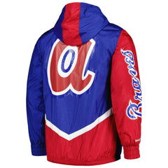 Atlanta Braves Undeniable Full-Zip Hoodie Windbreaker Jacket - Royal | Mitchell & Ness