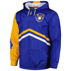 Milwaukee Brewers Undeniable Full-Zip Hoodie Windbreaker Jacket - Royal | Mitchell & Ness