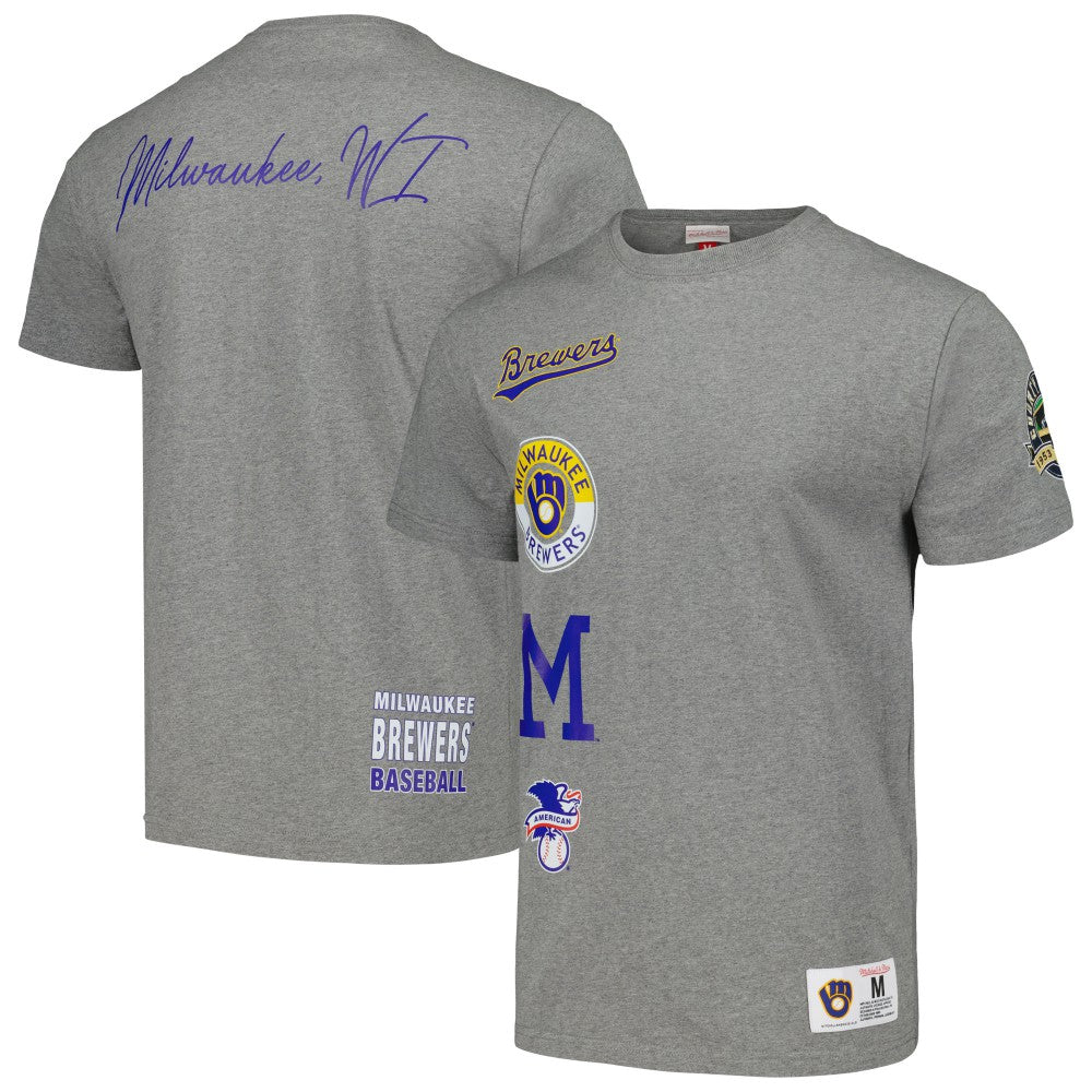 Milwaukee Brewers Cooperstown Collection City Collection T-Shirt - Heather Gray | Mitchell & Ness