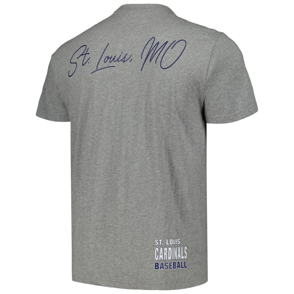 St. Louis Cardinals Cooperstown Collection City Collection T-Shirt - Heather Gray | Mitchell & Ness