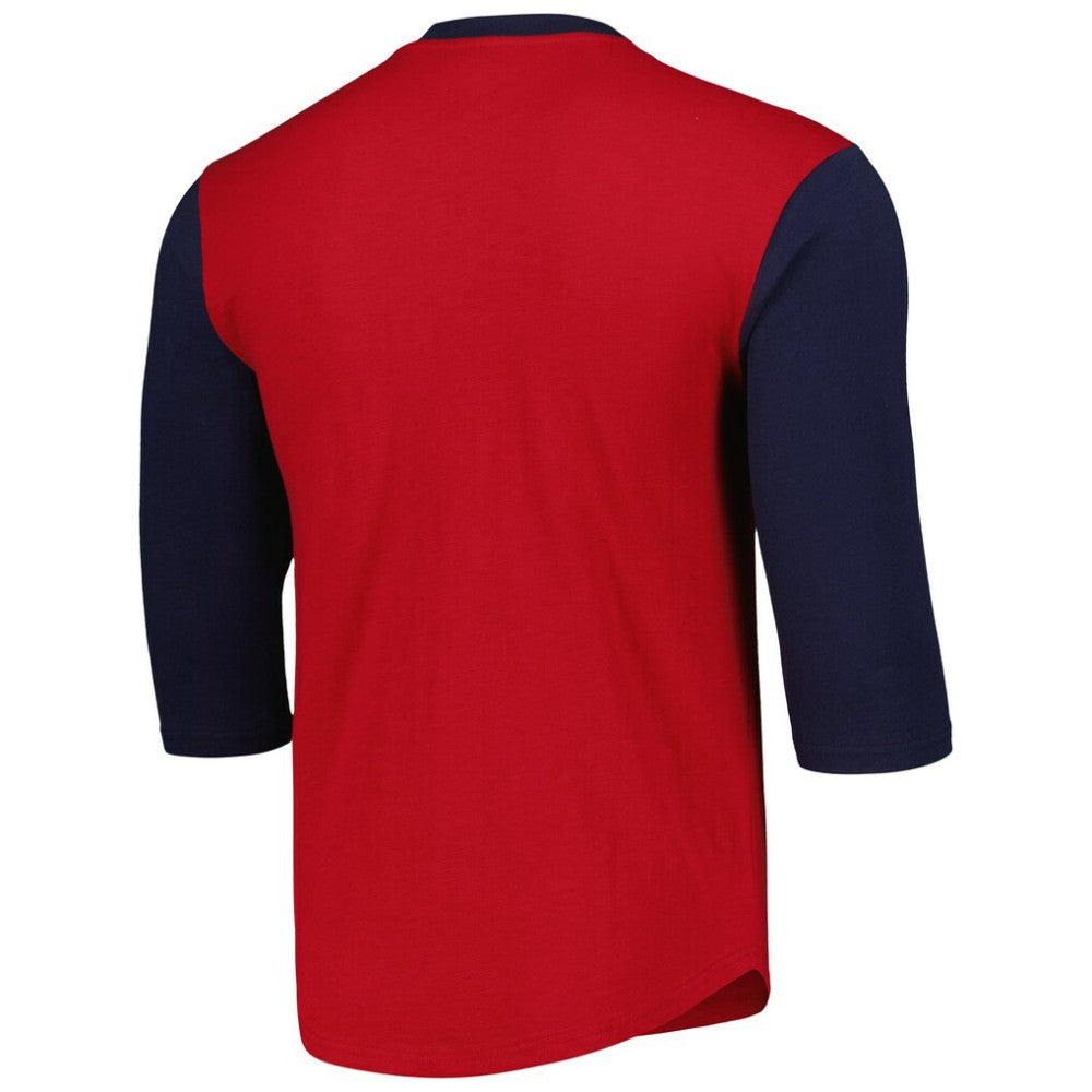 St. Louis Cardinals Cooperstown Collection Legendary Slub Henley 3/4-Sleeve T-Shirt - Red | Mitchell & Ness