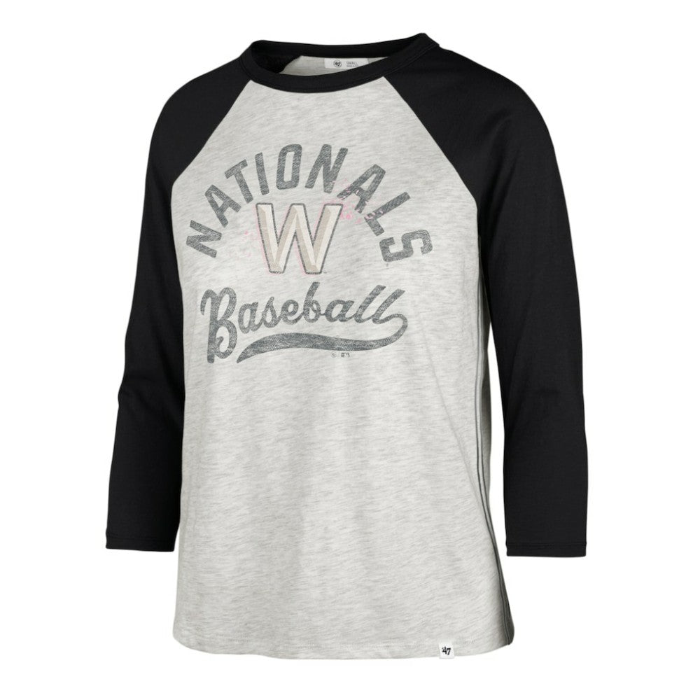 Washington Nationals Women's City Connect Retro Daze Ava Raglan 3/4-Sleeve T-Shirt - Gray | 47 brand