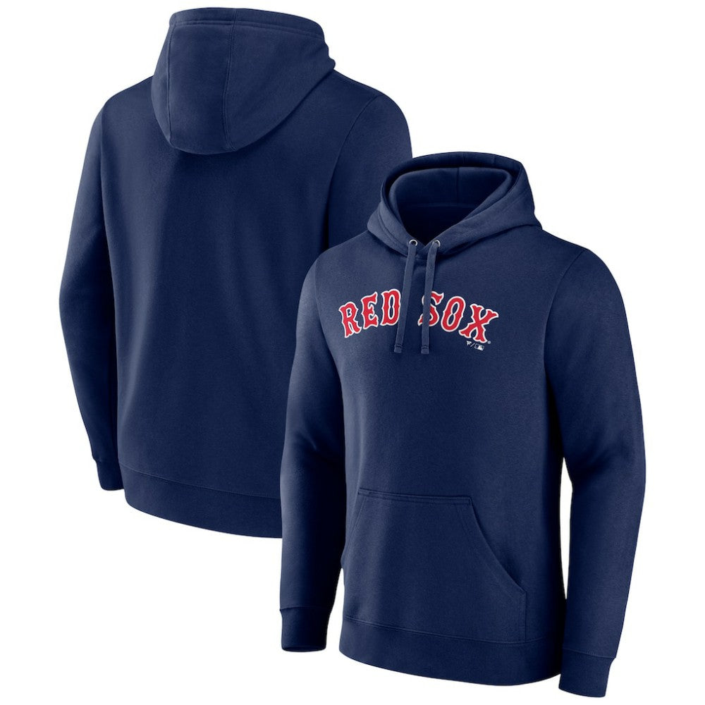 Boston Red Sox Official Wordmark Fitted Pullover Hoodie - Navy