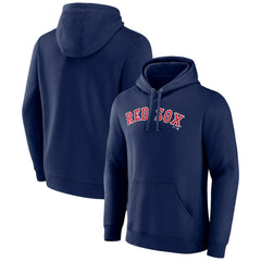 Boston Red Sox Official Wordmark Fitted Pullover Hoodie - Navy