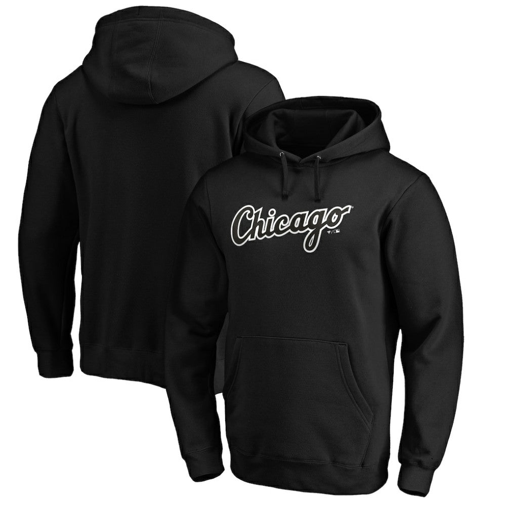 Chicago White Sox Official Wordmark Fitted Pullover Hoodie - Black