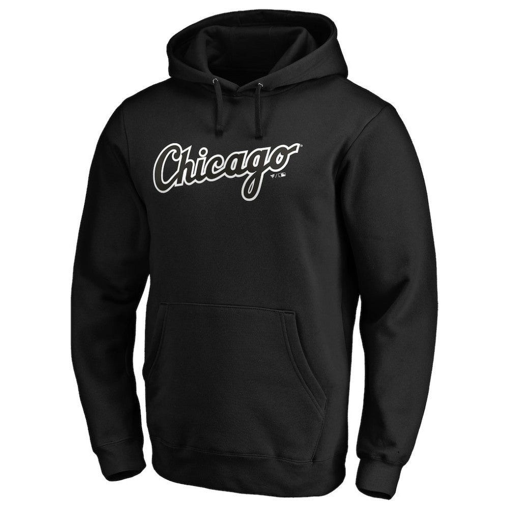 Chicago White Sox Official Wordmark Fitted Pullover Hoodie - Black
