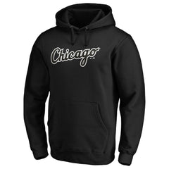 Chicago White Sox Official Wordmark Fitted Pullover Hoodie - Black