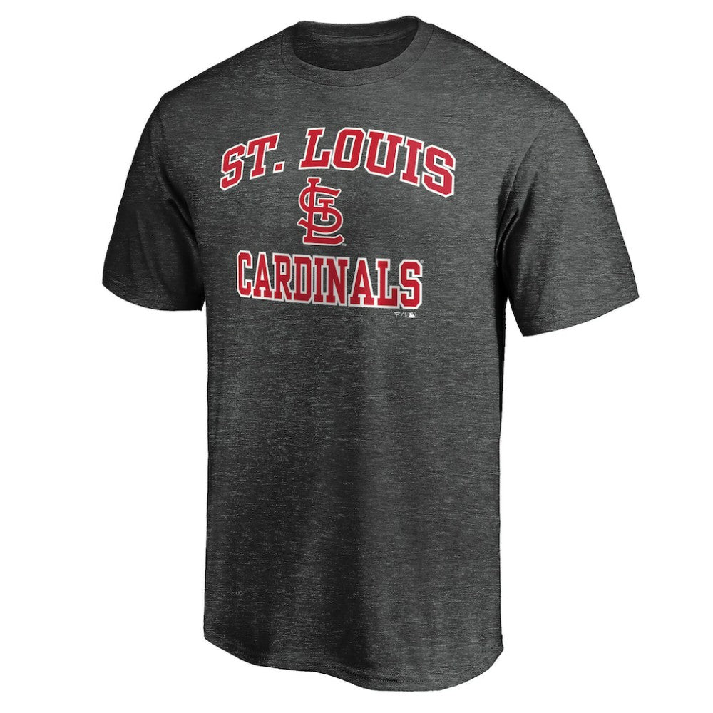 St. Louis Cardinals Heart & Soul Team Logo T-Shirt - Charcoal