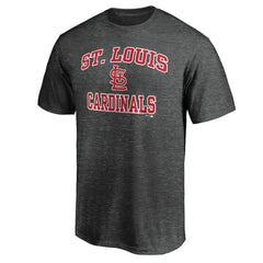 St. Louis Cardinals Heart & Soul Team Logo T-Shirt - Charcoal