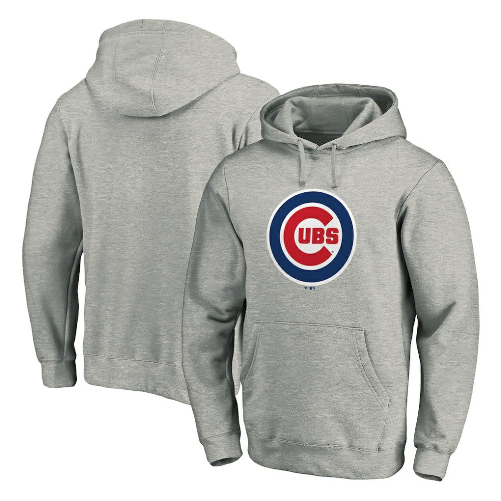 Chicago Cubs Official Team Logo Pullover Hoodie - Gray