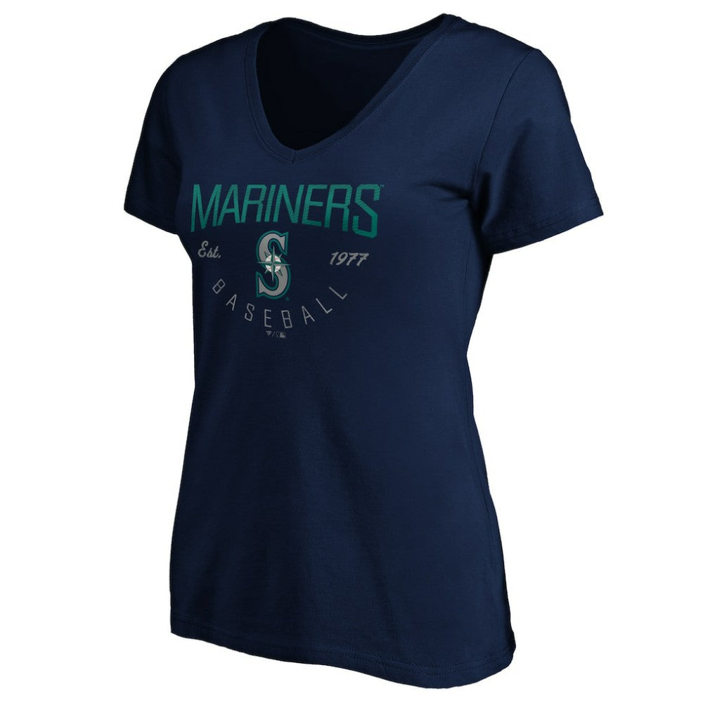 Seattle Mariners Women's Core Live For It V-Neck T-Shirt - Navy