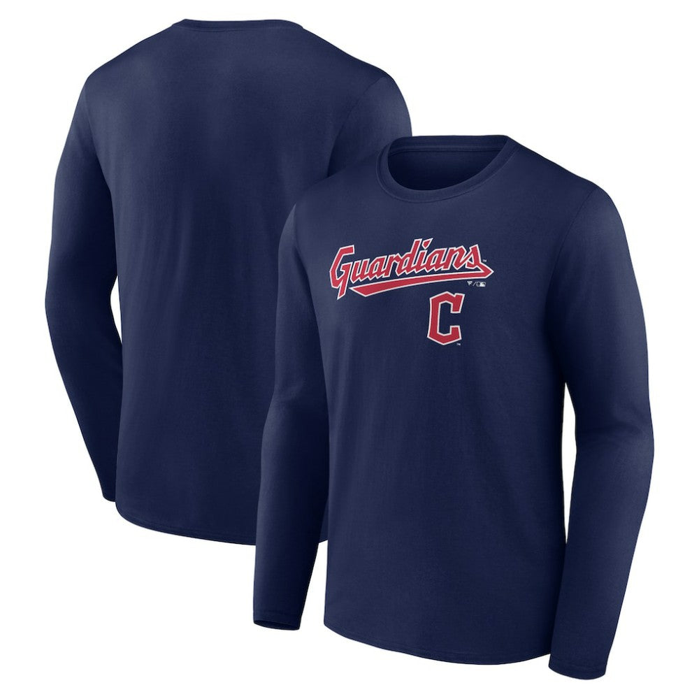 Cleveland Guardians Team Lock Up Long Sleeve T-Shirt - Navy