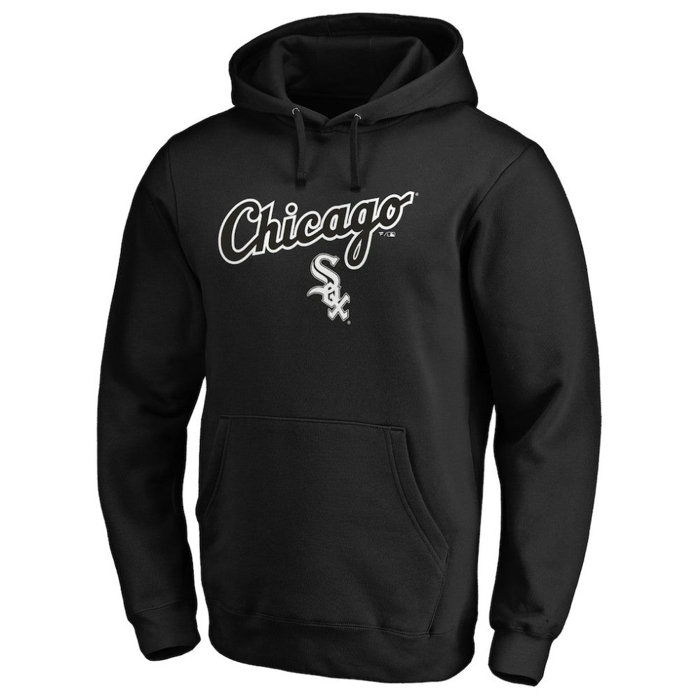 Chicago White Sox Team Lock Up Wordmark Pullover Hoodie - Black