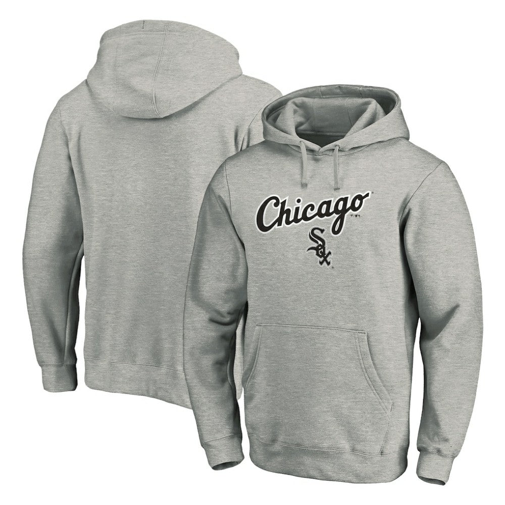 Chicago White Sox Team Lock Up Wordmark Pullover Hoodie - Gray