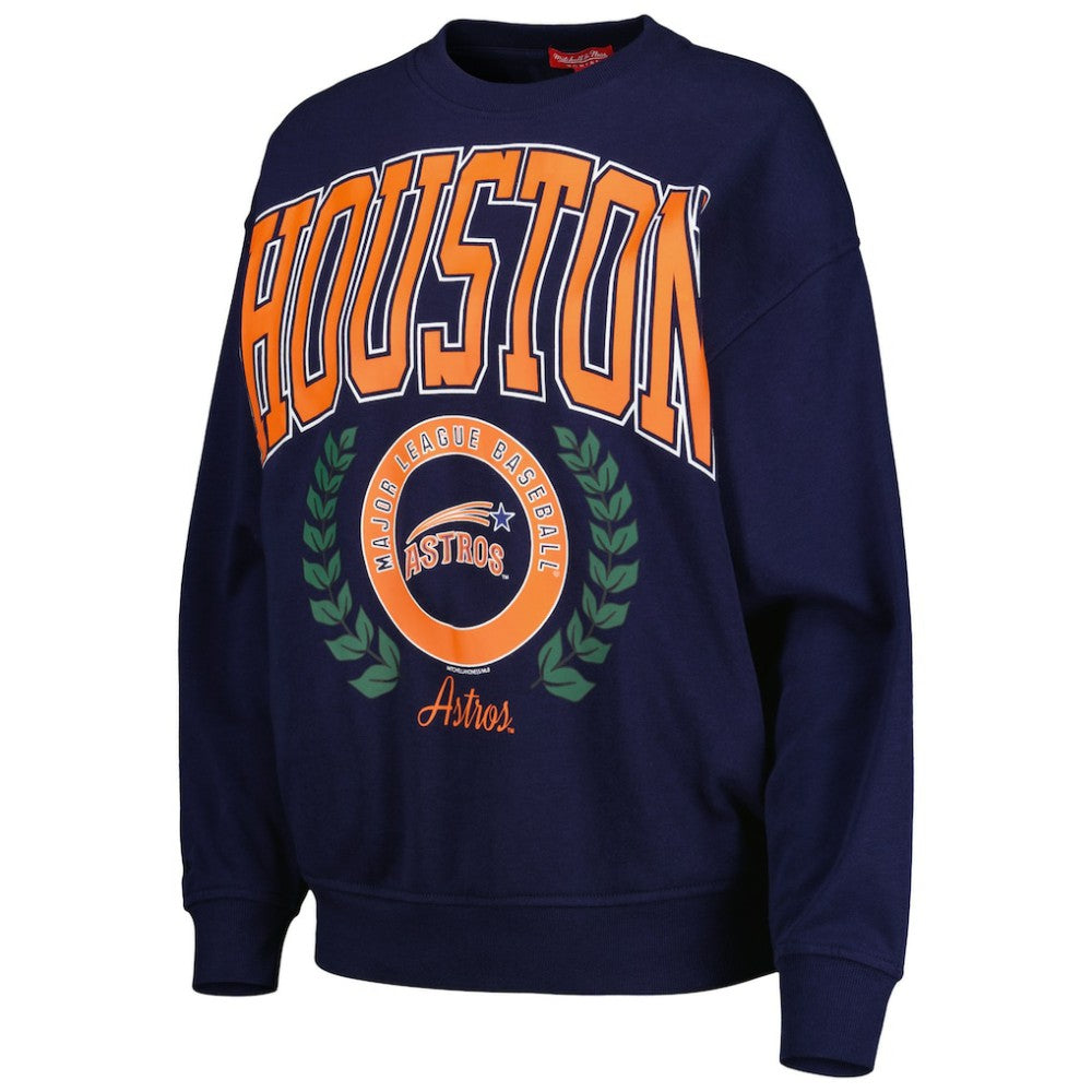 Houston Astros Women's Logo Lt 2.0 Pullover Sweatshirt - Navy | Mitchell & Ness