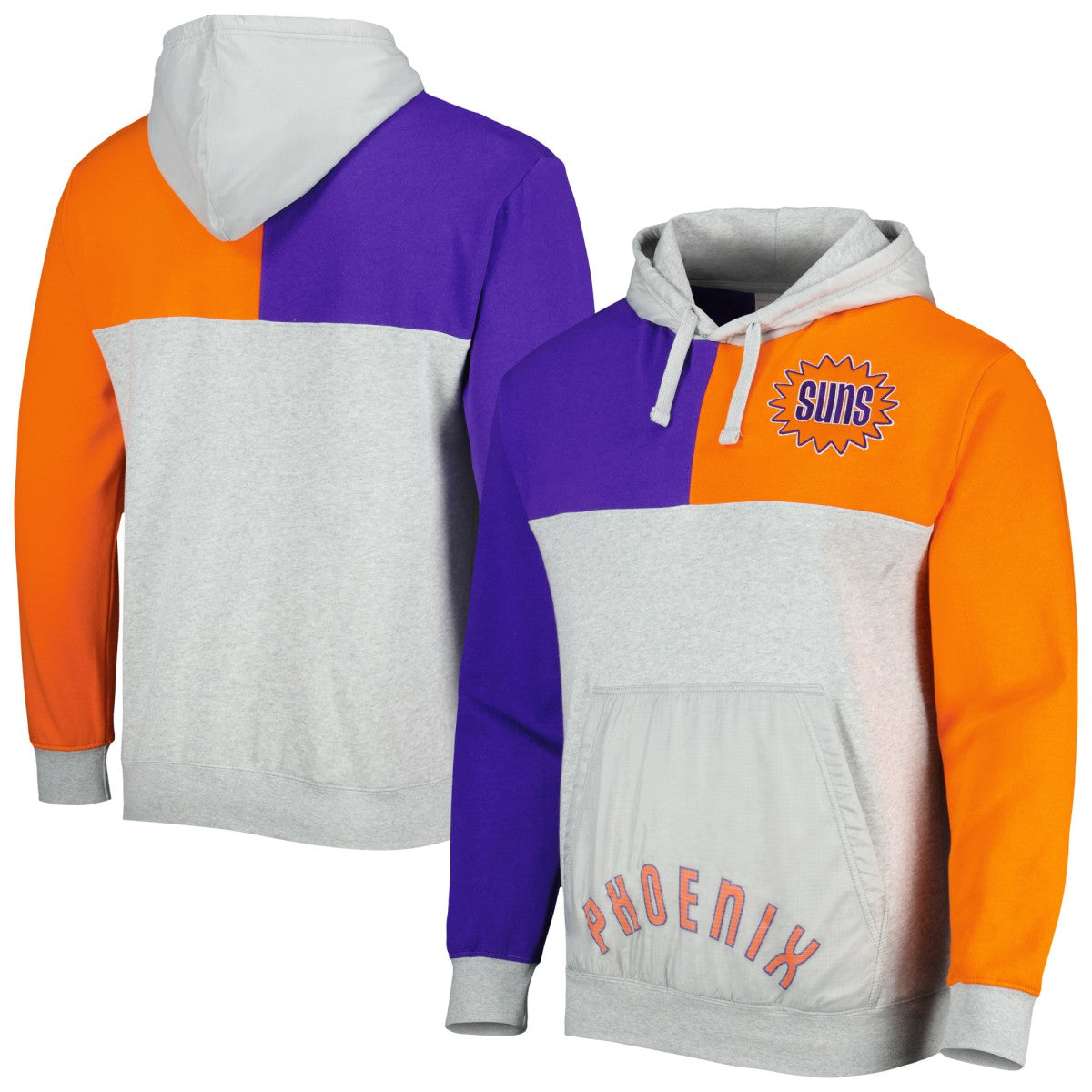Phoenix Suns Tie-Breaker Pullover Hoodie - Heather Gray | Mitchell & Ness for sale