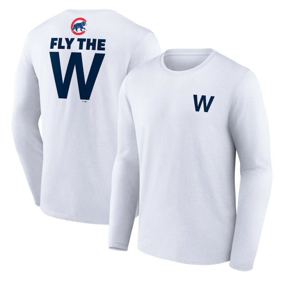 Chicago Cubs Fly the W Long Sleeve T-Shirt - White